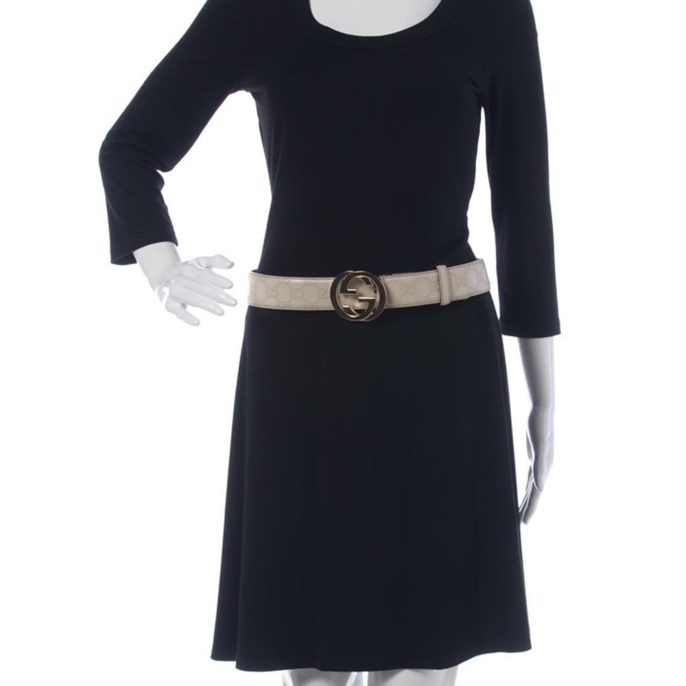 Guccissima Belt Interlocking G Palladium Leather - Picture 3 of 11